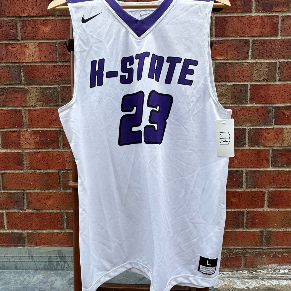 Nike K-State Wildcats Mesh-back Basketball Jersey Team Athleticwear V-neck L